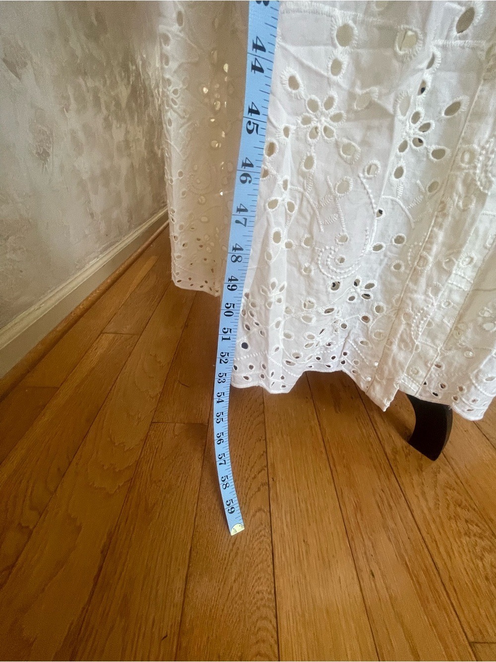 NWT Steve Madden Clover Eyelet Maxi Dress Marshmallow White Cotton Size Medium - Picture 10 of 11